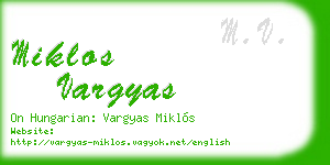 miklos vargyas business card