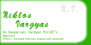 miklos vargyas business card